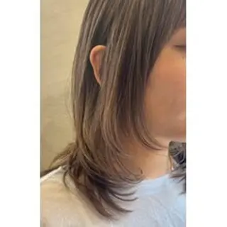 セミロング 韓国レイヤーカット✨ 縮毛矯正　原田 優作のヘアスタイル