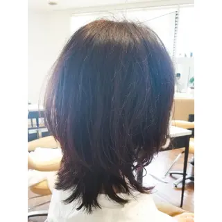 ミディアム パーマ ケアブリーチ、 髪質改善 福士直矢のヘアスタイル