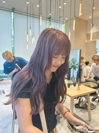 セミロング カラー 透ける艶カラー💎 ミオのヘアスタイル