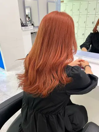 ロング カラー ワインレッド🍒ラベ ンダーKiyokaのヘアスタイル