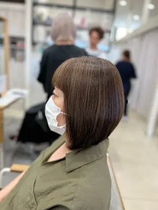 ミディアム カラー 太白区白髪ぼかし/ ボブカット/千葉達人のヘアスタイル