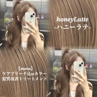 ロング カラー NAMI🤎ブラウン &ミルクティー🤍のヘアスタイル