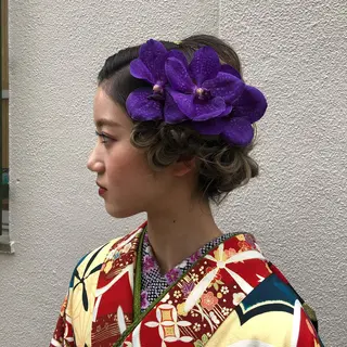 セミロング カラー パーマ ヘアアレンジ BRUNTJET所属・MAEDA MADOKAのヘアスタイル