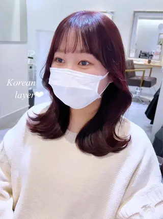セミロング カラー 韓国ヘア×髪質改善 /yoshikaのヘアスタイル