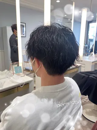 ショート パーマ メンズ 💐レイヤー/透明感 カラー💐智口彩香のヘアスタイル