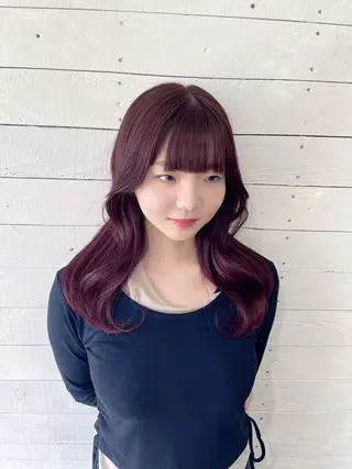 セミロング カラー 松本 沙城のヘアスタイル