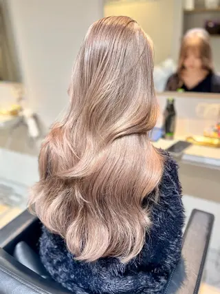 ロング Sugar【シュガー】所属・ブリーチなしWカラー /レイヤーカット大阪のヘアスタイル