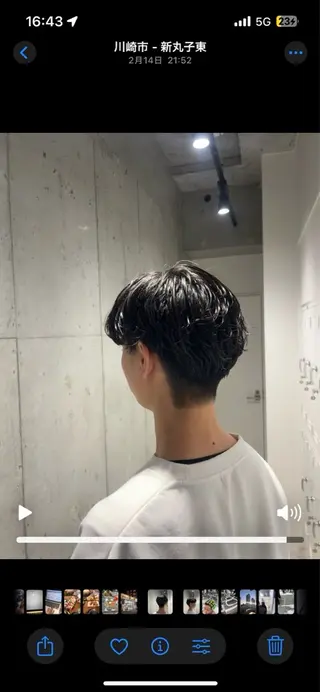 ショート パーマ メンズ fifthパーマ透明 感カラー✨齊藤晋壱朗のヘアスタイル