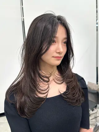 ミディアム GO TODAY  NU茶屋町所属・顔まわりで第一印象を 良くする美容師のヘアスタイル
