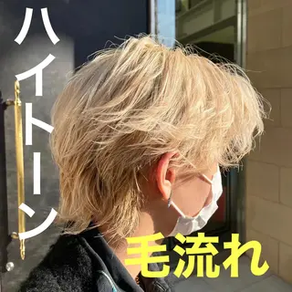 カラー メンズ 韓国レイヤー/センタ ーパート/坂本翔のヘアスタイル