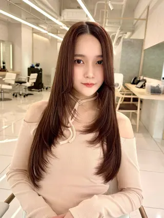 ロング レイヤー/韓国/ 顔周り/しんやのヘアスタイル