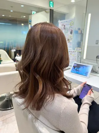 セミロング カラー はるか/ブリーチカラ ー/ヘアアレンジ🤍のヘアスタイル