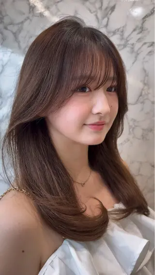 ロング カラー レイヤー/艶カラー 韓国/石戸谷海斗のヘアスタイル