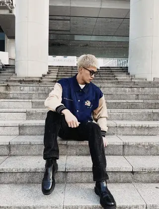 メンズ 山影✨バレイヤージュ ハイライト✨メンズ◎のヘアスタイル