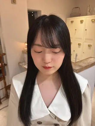 カラー 🎀調布仙川透明感オ リーブカラー干莉🎀のヘアスタイル