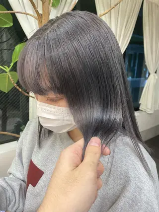 セミロング カラー ヒカル/ミディアム パーマ/ロングパーマのヘアスタイル