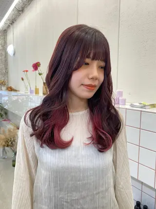 セミロング カラー NIKO/名古屋/ 伏見/花屋併設のヘアスタイル