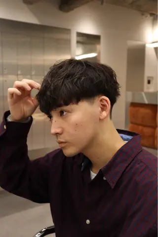 ショート パーマ メンズ メンズ特化   西野 晴紀のヘアスタイル
