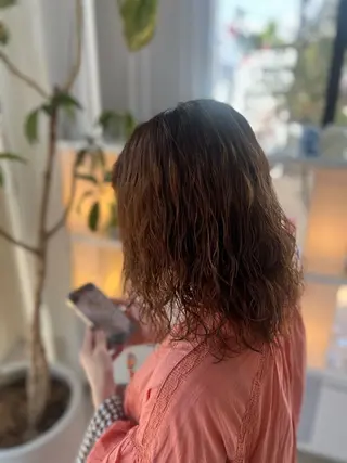 パーマ 韓国風顔まわり/ベー ジュ/マツエク♡美咲のヘアスタイル