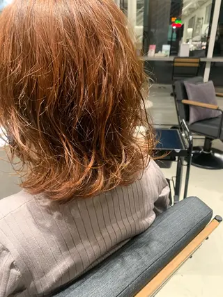 ミディアム パーマ ハイトーンカラー/ インナー/木村黎🌞のヘアスタイル