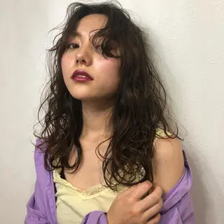 ロング カラー パーマ マツエク・マツパ ifh iizuka 高橋庸太のヘアスタイル