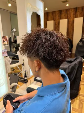パーマ メンズ 藤原 剛のヘアスタイル
