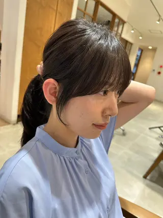 ミディアム カラー レイヤー/韓国ヘア /顔周り/大久保貴之のヘアスタイル