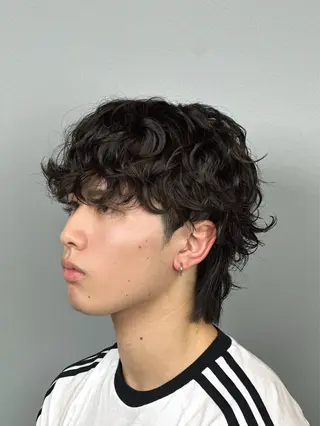 ミディアム パーマ メンズ 韓国ヘアADOR HARUKIのヘアスタイル
