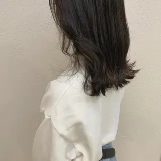 セミロング 艶髪 透明感カラー 田中伶奈のヘアスタイル