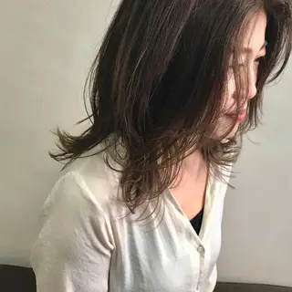 セミロング カラー ママ美容師 *ヒマワリのヘアスタイル