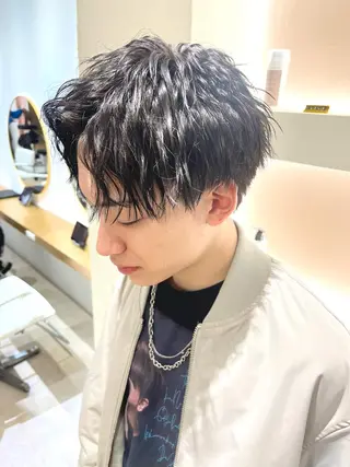 ミディアム メンズ LAGRECE大阪梅田店所属・美髪矯正・髪質改善 【中村吉孝】のヘアスタイル