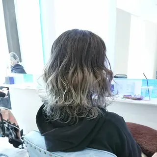 ミディアム カラー ヘアアレンジ 小林 伸行のヘアスタイル