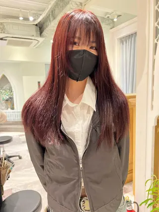 ロング 透明感カラー/カット 髪質改善/森栄範のヘアスタイル