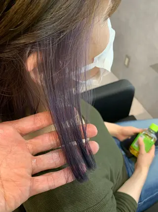 ミディアム カラー キッズ 透明感/ブリーチ縮毛 /髪質改善/星野純一のヘアスタイル