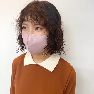 ミディアム パーマ TriumpH天王寺店【ミルボンAujua認定サロン】所属・SAKI🐈‍⬛【 HAPPY届けます】のヘアスタイル