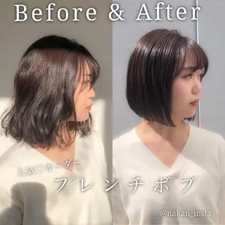 ショート カラー 顔周りレイヤー/ボブ 銀座✨中野まさひろのヘアスタイル