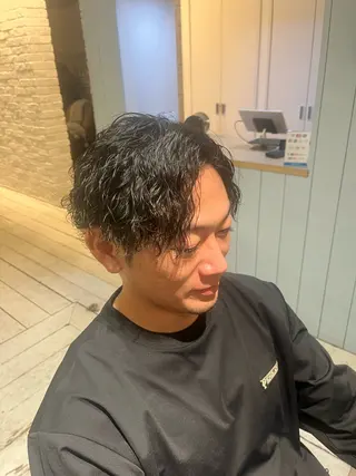 パーマ メンズ BLUE       hair＆Life所属・メンズ特化 山崎  蓮のヘアスタイル