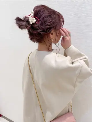 ミディアム カラー ヘアアレンジ CheRiR【シェリール】所属・cherir髪質改善 パーソナルカラー診断のヘアスタイル