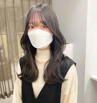 ロング 京都レイヤーカット/ 縮毛矯正/羽柴りくのマツエク・マツパデザイン