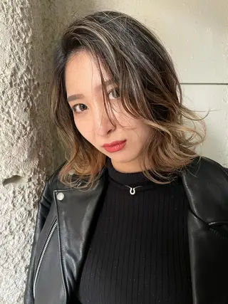 ミディアム カラー 髪質改善/艶髪特化 /柔らかさ/清水翔矢のヘアスタイル