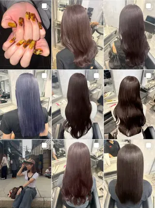 ロング 透明感カラー × ハイトーン さきのヘアスタイル