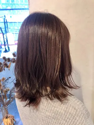 ミディアム カラー bococa りんのヘアスタイル