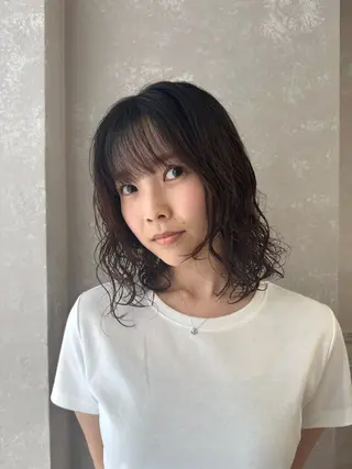 ミディアム パーマ Lino hair design 千葉店【リノヘアデザイン】所属・Lino CHIKARA✂︎のヘアスタイル