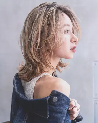 ミディアム カラー 髪質改善/艶髪特化 /柔らかさ/清水翔矢のヘアスタイル