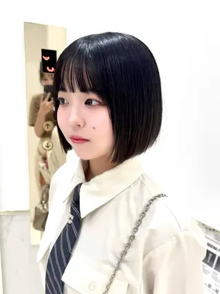 ショート カラー ヘアアレンジ 盛れる韓国ボブ🤍 縮毛矯正🤍ひかりのヘアスタイル