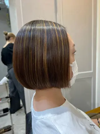 ミディアム 新村 捺のヘアスタイル