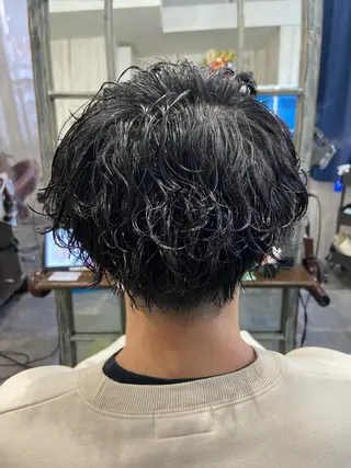 ショート パーマ メンズ カットパーマ✂️ 小坂田玲亜のヘアスタイル
