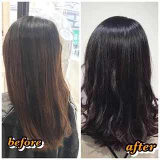 セミロング カラー 【暖色カラー特化】 中山由梨のヘアスタイル