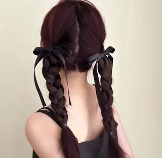 ロング カラー ヘアアレンジ 🎀Nanako🦢 暖色girly🪽‪のヘアスタイル