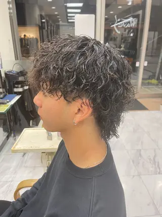 ショート パーマ メンズ ❄️メンズカット 落合諒❄️のヘアスタイル